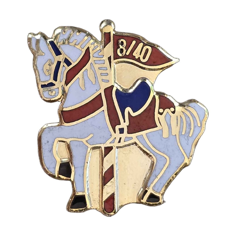 Vintage Carousel Horse 8/40 Gold Tone Lapel Vest Hat Pin J3